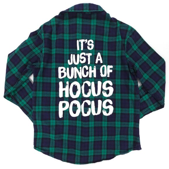 NEW Cakeworthy Disney Bunch of Hocus Pocus Plaid Flannel Button Down Halloween - Picture 1 of 8